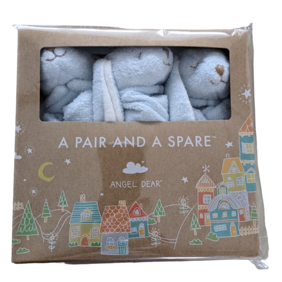 Angel Dear Toys Bunny Loveys New In Sealed Box Package Of Three